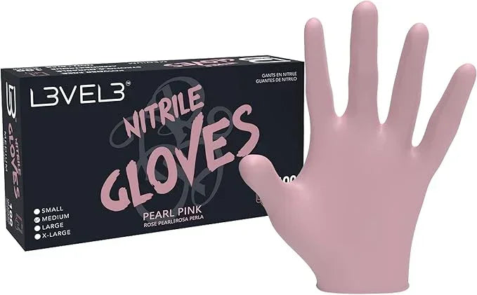 L3VEL3 GUANTES DE NITRILO ROSA PERLA TALLA L