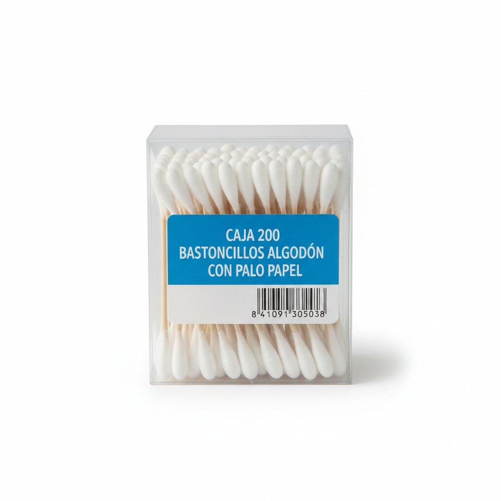 CAJA 200 BASTONCILLOS ALGODONCON PALO PAPEL