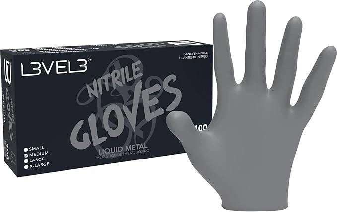 L3VEL3 GUANTE DE NITRILO GRIS TALLA S 100UN