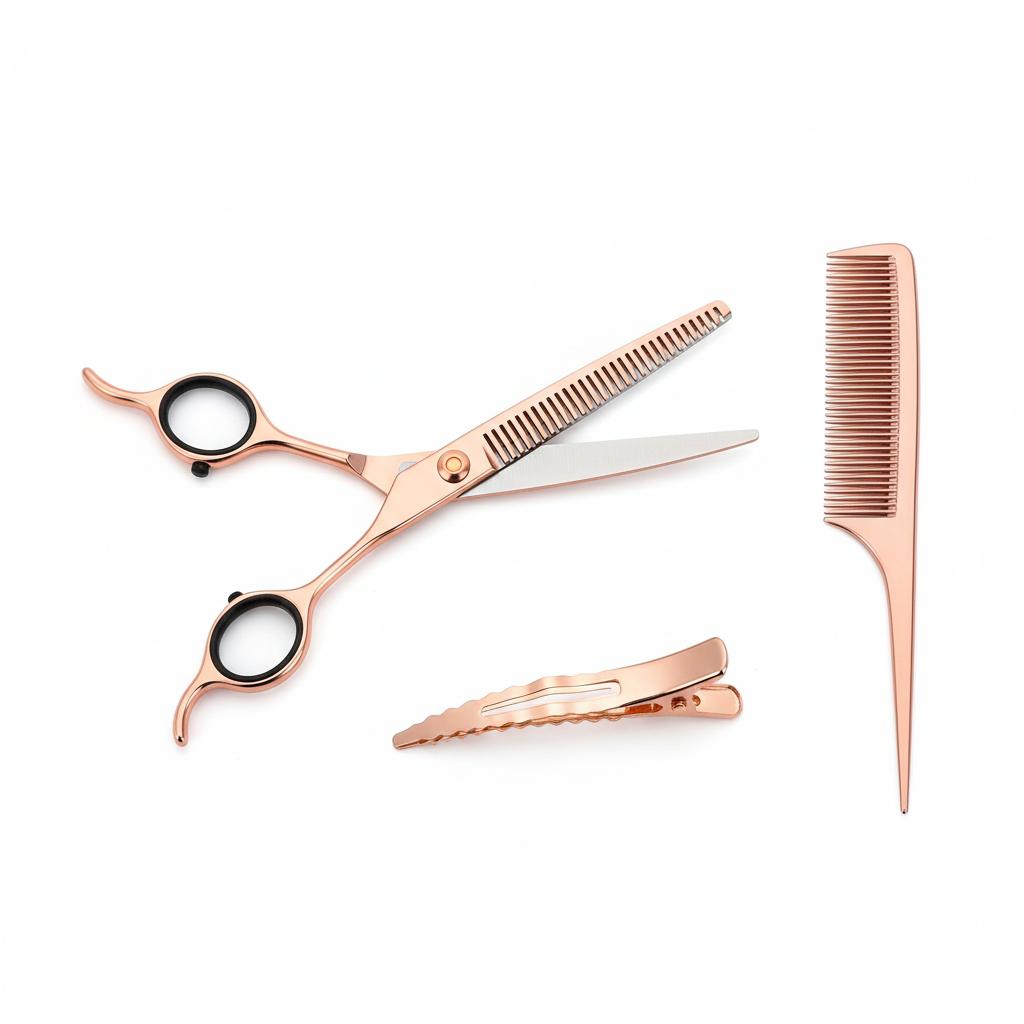 TIJERAS DE ENTRESACAR ROSE GOLD 6.0