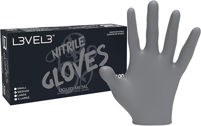 lv3 100UND GUANTES NITRILO GRIS TALLA M T68