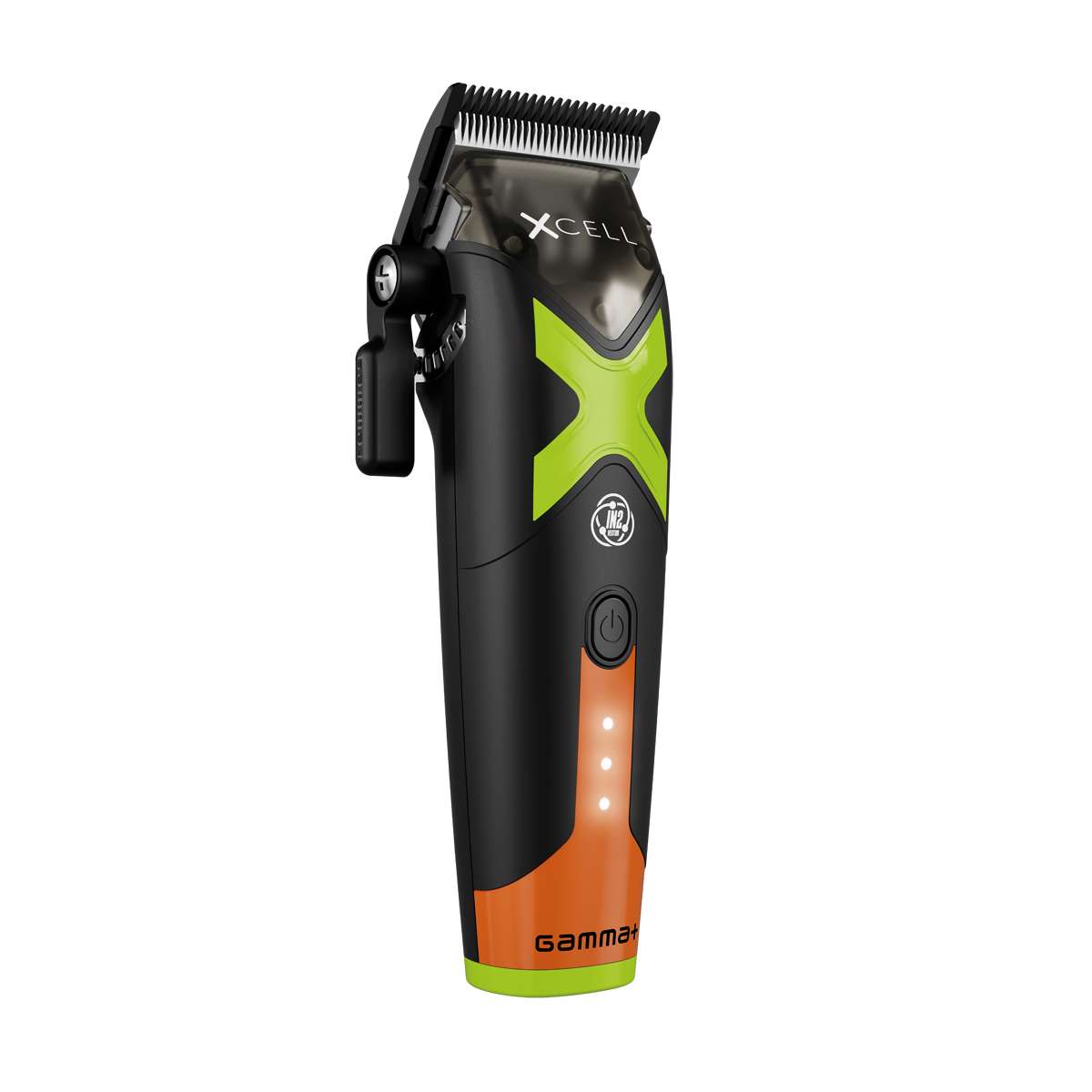 Gamma+ XCell Clipper vista lateral – máquina de corte profesional con diseño ergonómico y cuerpo metálico.