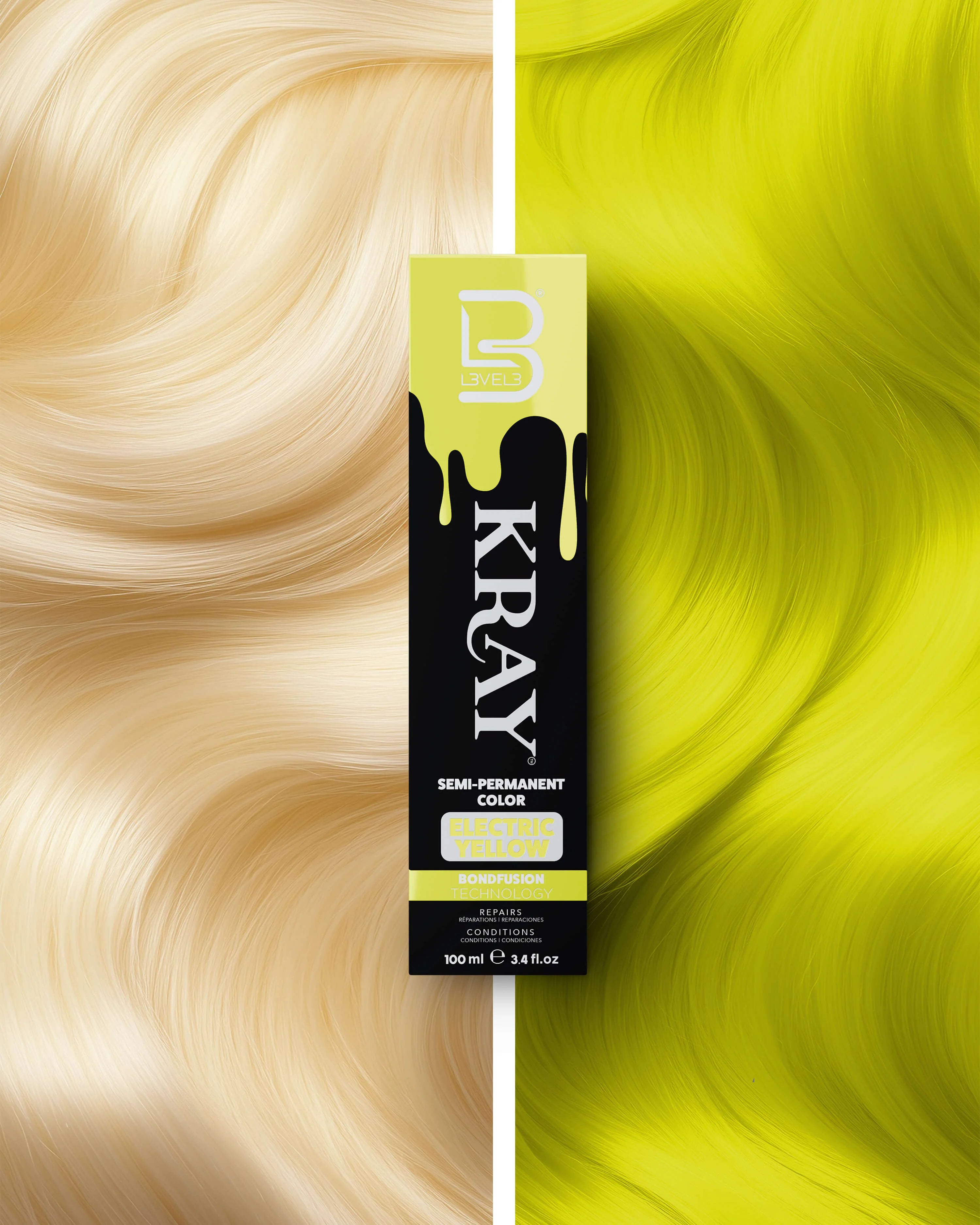 SEMI-PERMANENT COLOR ELECTRIC YELLOW KRAY100ML L3V