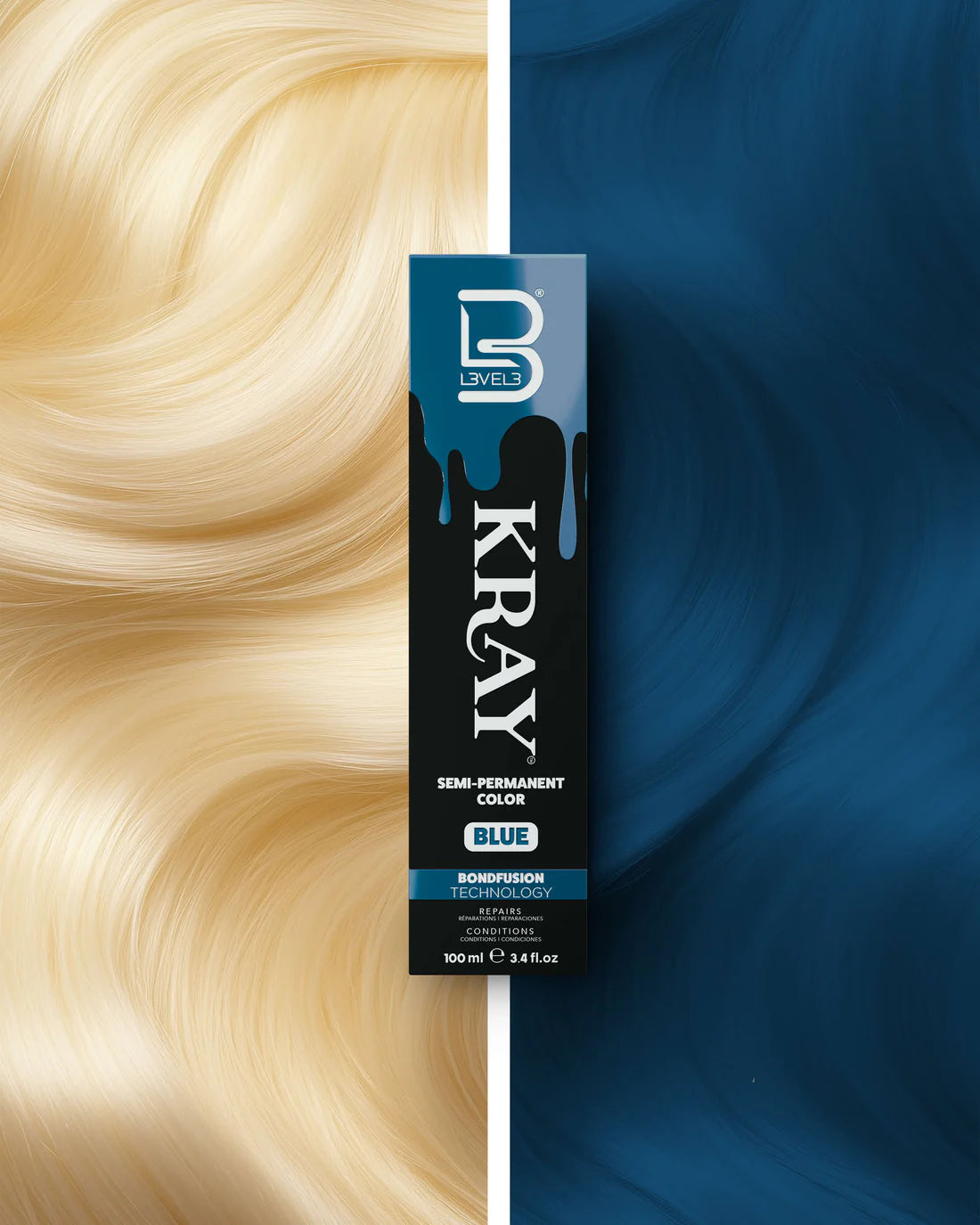 SEMI-PERMANENT COLOR ELECTRIC BLUE  KRAY 100ML L3V
