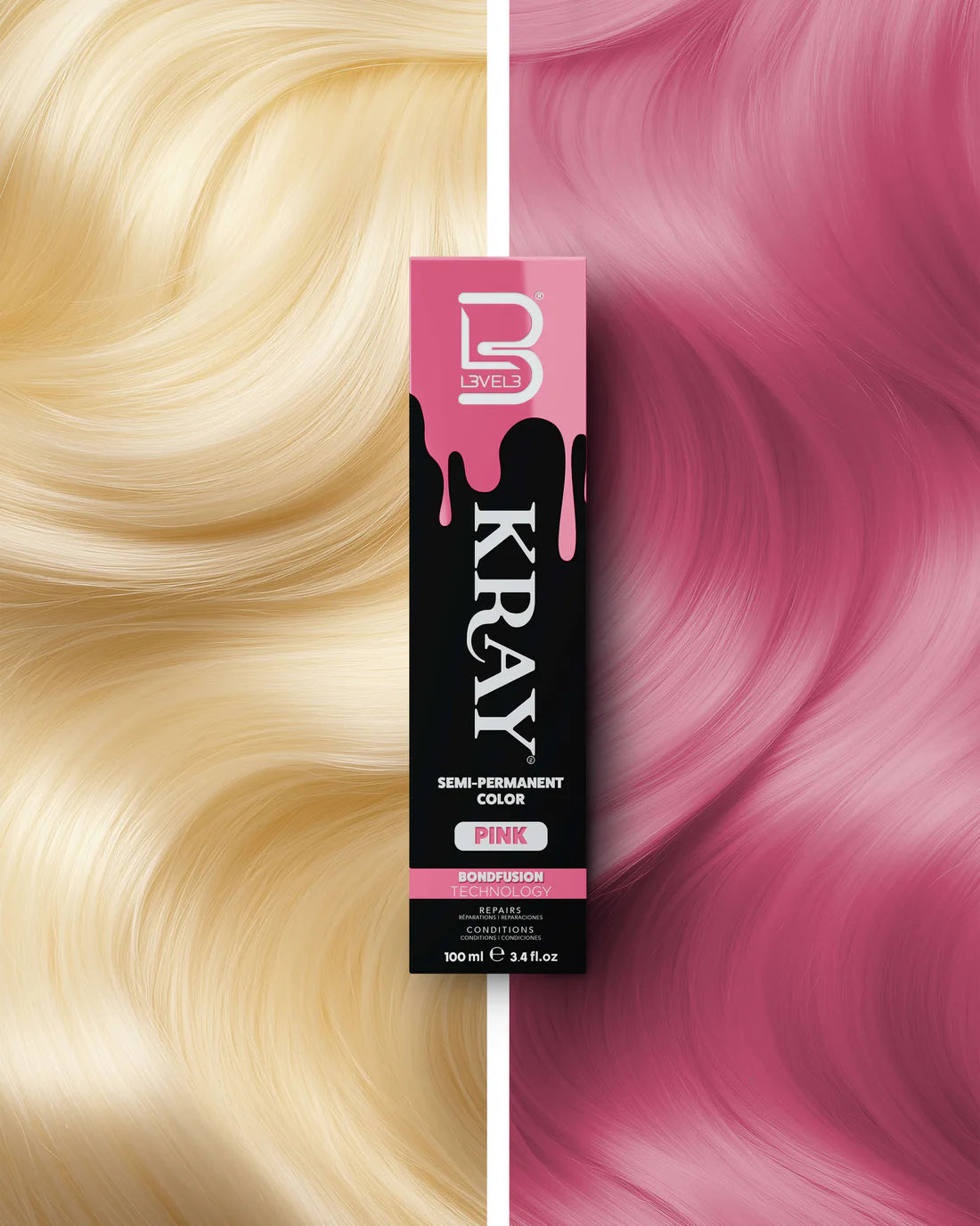 SEMI-PERMANENT COLOR PINK KRAY 100ML L3V