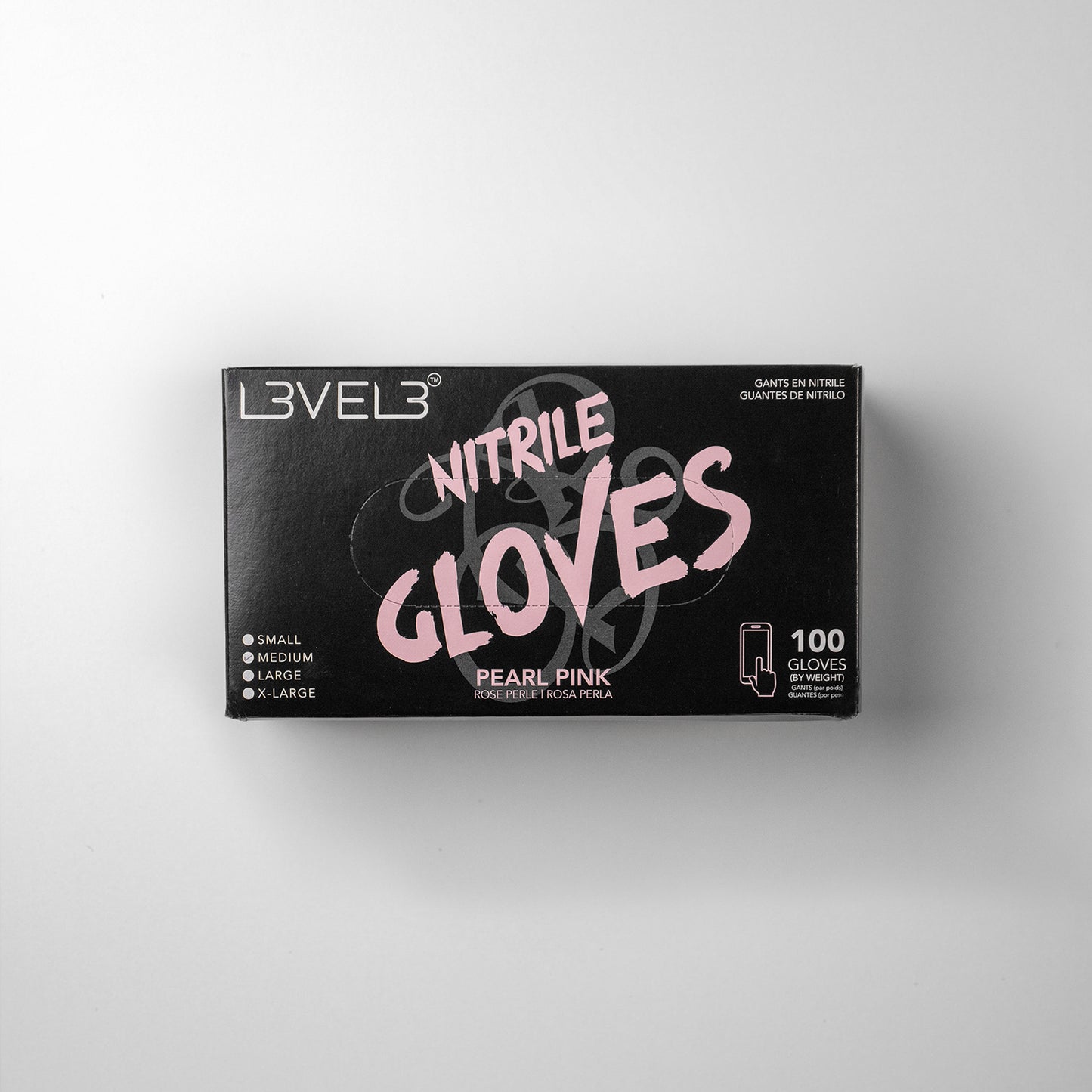 GUANTES DE NITRILO TALLA M ROSA PERLA  100 UDS