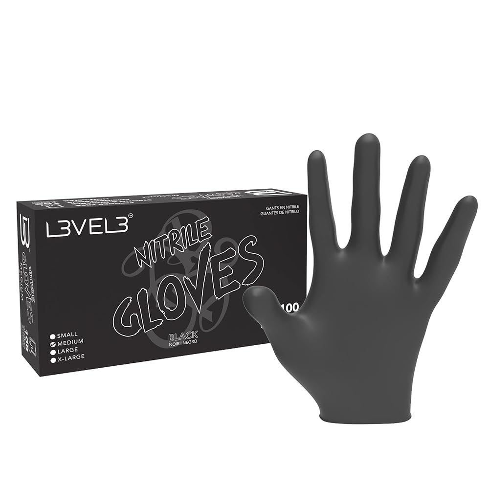 L3V GUANTES NITRILO NEGRO - guantes de nitrilo profesionales para barbería
